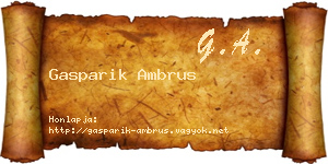 Gasparik Ambrus névjegykártya